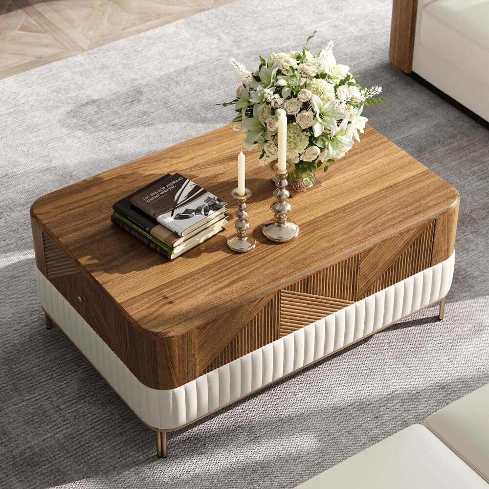 Mid-Century Modern Walnut TV Stand & Coffee Table Set