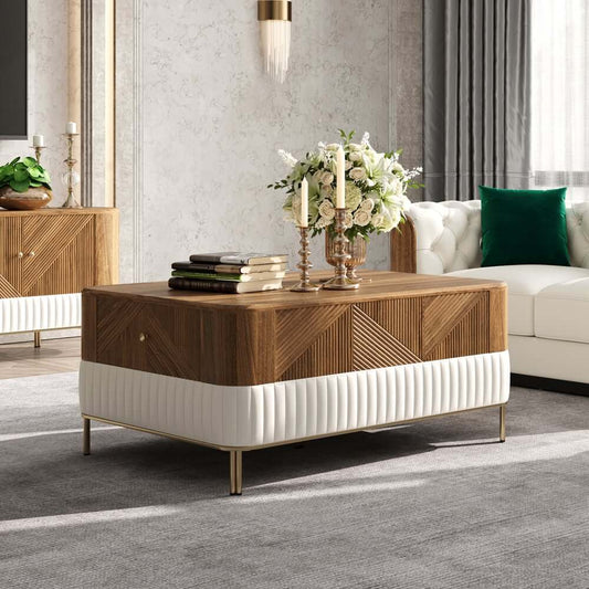 Mid-Century Modern Walnut TV Stand & Coffee Table Set