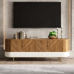 Mid-Century Modern Walnut TV Stand & Coffee Table Set