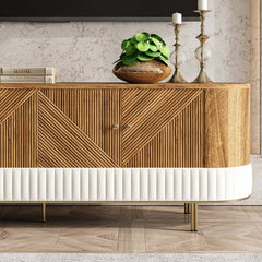 Mid-Century Modern Walnut TV Stand & Coffee Table Set