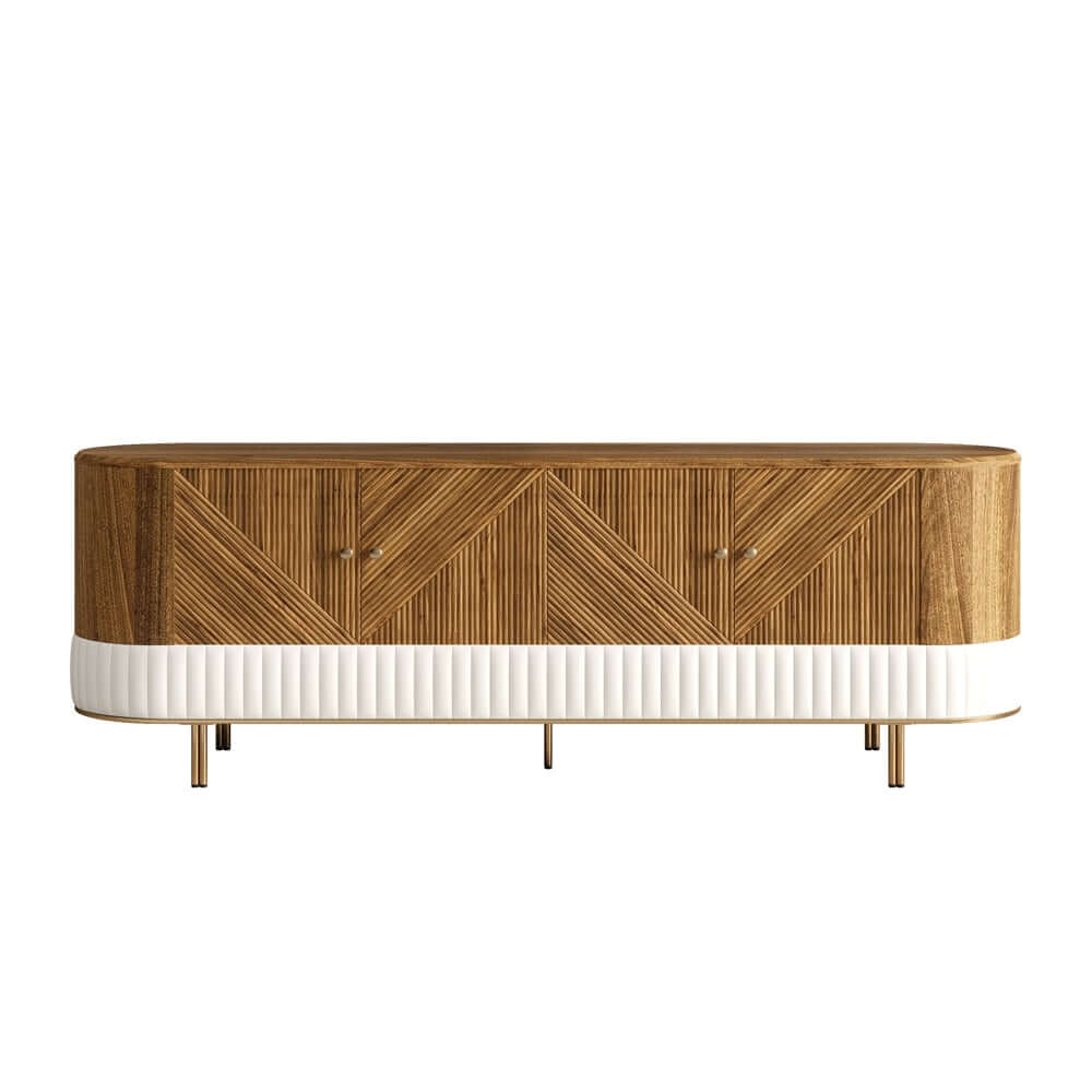 Mid-Century Modern Walnut TV Stand & Coffee Table Set