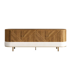 Mid-Century Modern Walnut TV Stand & Coffee Table Set