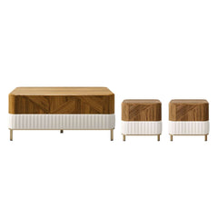 Mid-Century Modern Walnut TV Stand & Coffee Table Set