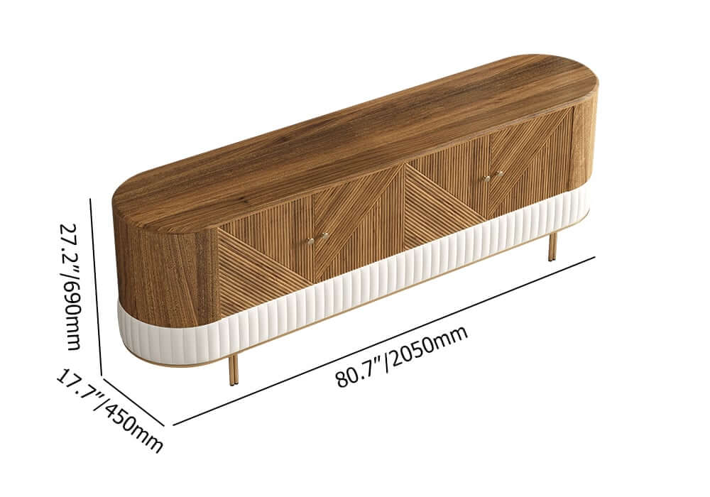 Mid-Century Modern Walnut TV Stand & Coffee Table Set Dimensions