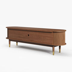 Mid-Century Modern Walnut TV Stand With Cable Management