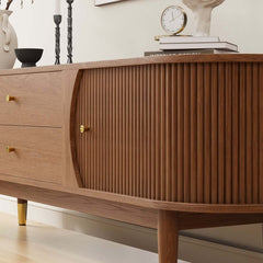 Mid-Century Modern Walnut TV Stand With Cable Management
