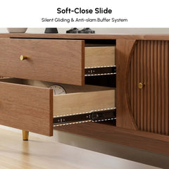 Mid-Century Modern Walnut TV Stand With Cable Management