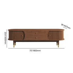 Mid-Century Modern Walnut TV Stand With Cable Management Dimensions