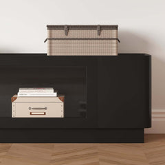Mid-Century Modern Walnut TV Stand with LED Lighting