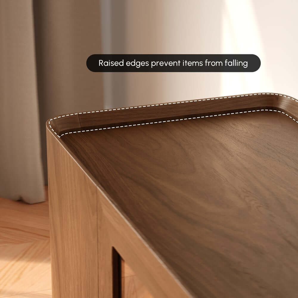 Mid-Century Modern Walnut TV Stand with LED Lighting