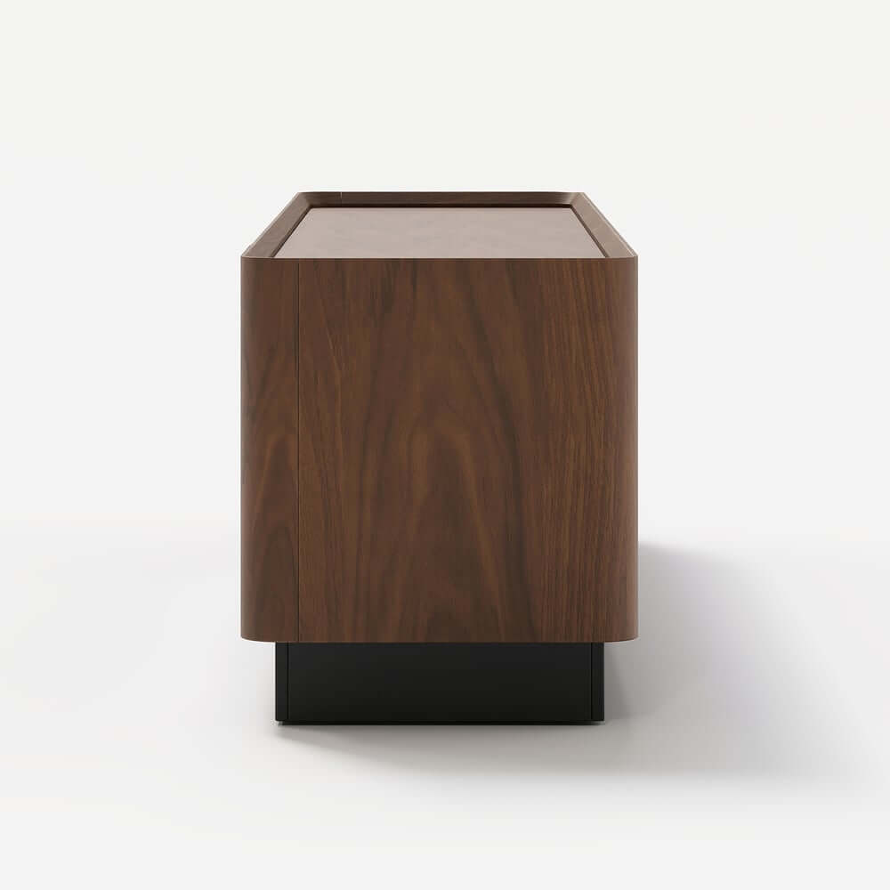 Mid-Century Modern Walnut TV Stand with LED Lighting