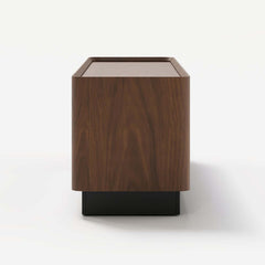 Mid-Century Modern Walnut TV Stand with LED Lighting