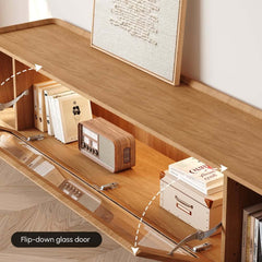 Mid-Century Modern Walnut TV Stand with LED Lighting