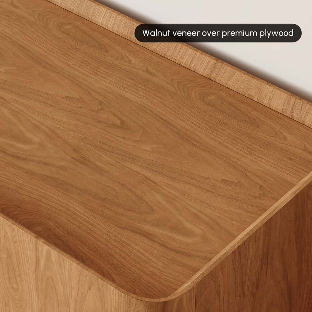 Mid-Century Modern Walnut TV Stand with LED Lighting