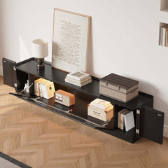 Mid-Century Modern Walnut TV Stand with LED Lighting