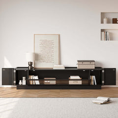 Mid-Century Modern Walnut TV Stand with LED Lighting