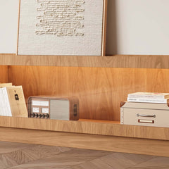 Mid-Century Modern Walnut TV Stand with LED Lighting