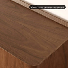 Mid-Century Modern Walnut TV Stand with LED Lighting