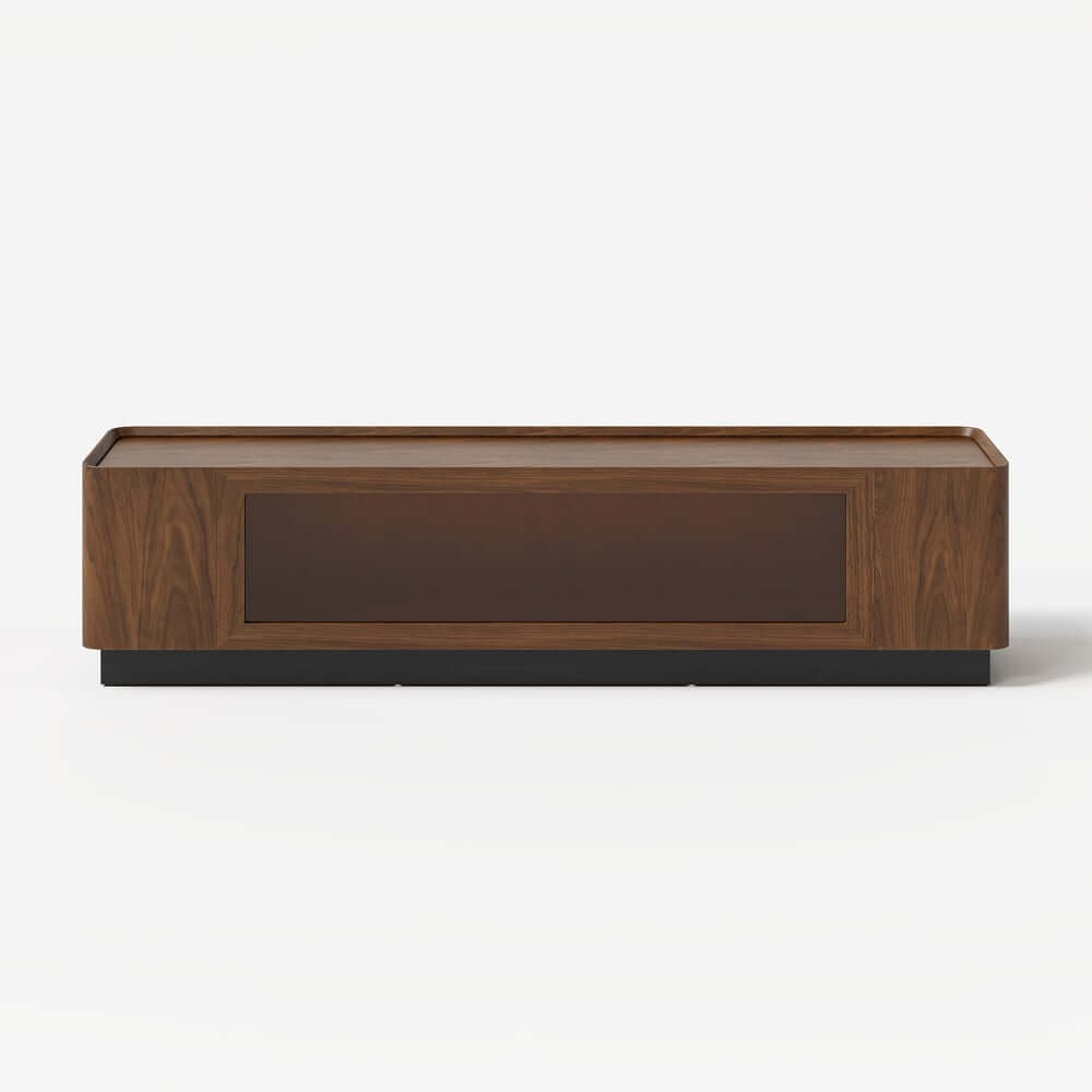 Mid-Century Modern Walnut TV Stand with LED Lighting