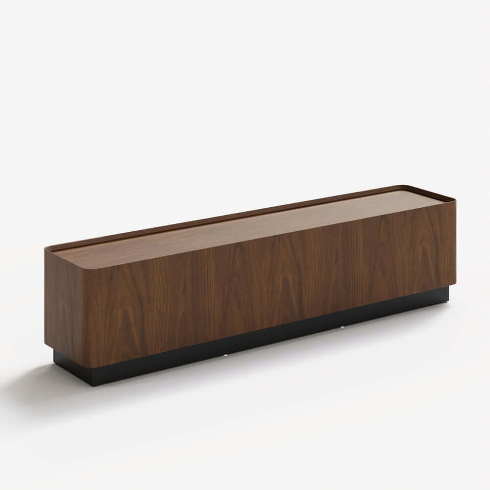 Mid-Century Modern Walnut TV Stand with LED Lighting