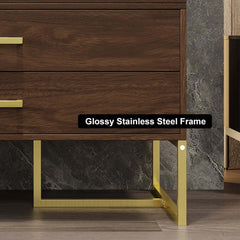 Mid-Century Modern Walnut Wardrobe with Herringbone Doors