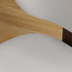 Mid-Century Modern White Boucle Dining Side Chair