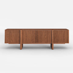 Mid-Century Walnut TV Stand With Adjustable Shelves