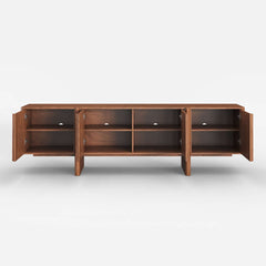 Mid-Century Walnut TV Stand With Adjustable Shelves