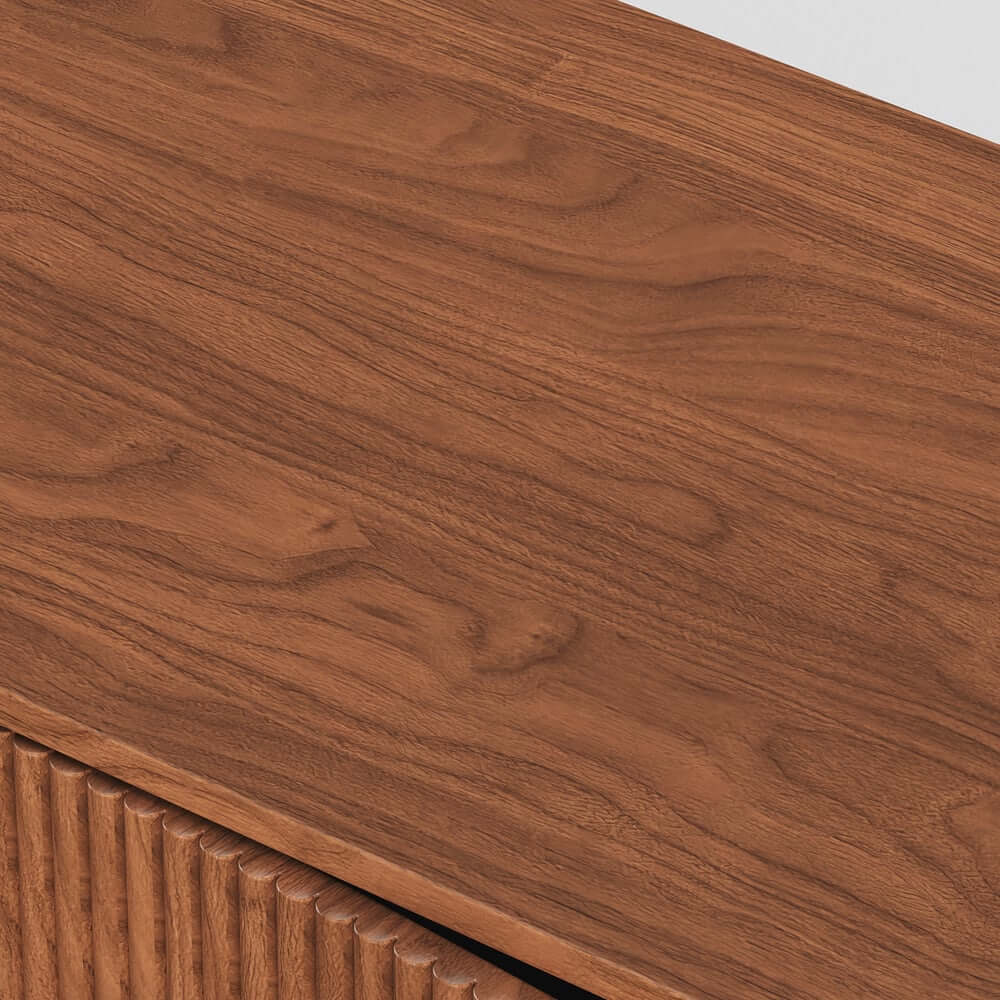 Mid-Century Walnut TV Stand With Adjustable Shelves