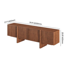 Mid-Century Walnut TV Stand With Adjustable Shelves Dimensions