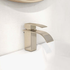 Milly Modern Brass Waterfall Bathroom Faucet with Lever Handle