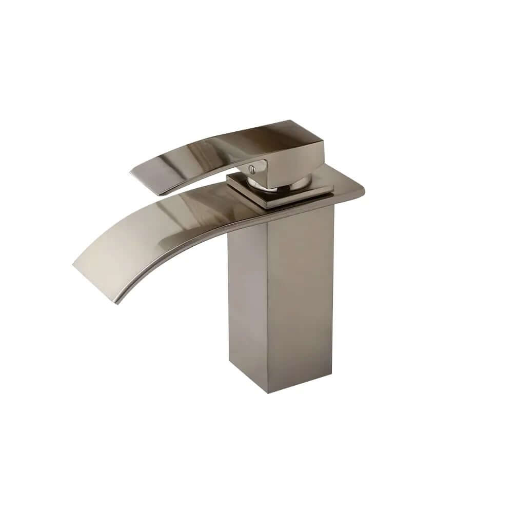 Milly Modern Brass Waterfall Bathroom Faucet with Lever Handle