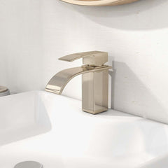 Milly Modern Brass Waterfall Bathroom Faucet with Lever Handle