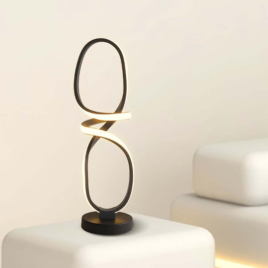 Minimalist Black Metal Table Lamp with White Silica Shade