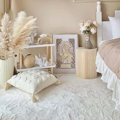 Minimalist Geometric Polyester Area Rug for Living Room & Bedroom