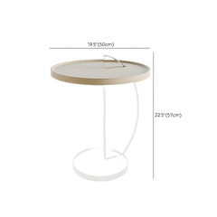 Minimalist Round End Table with Wood Top and Clear Support Dimensions