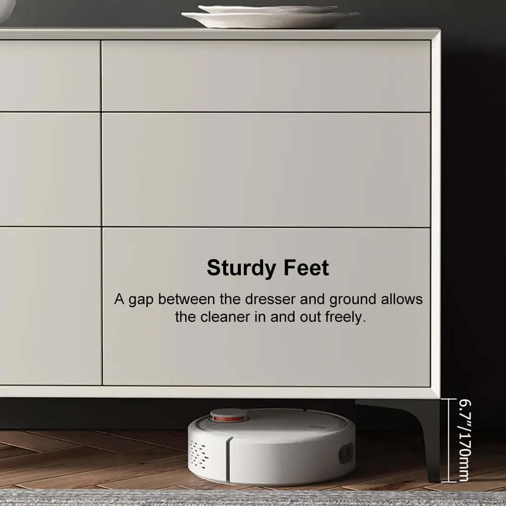 Minimalist Six-Drawer Dresser in Off White with Solid Wood Frame