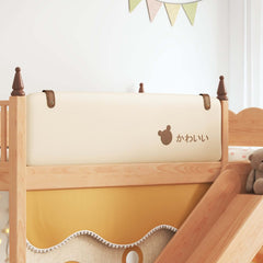 Minimalist Solid Wood Bunk Bed with Slide, Storage & Removable Tent