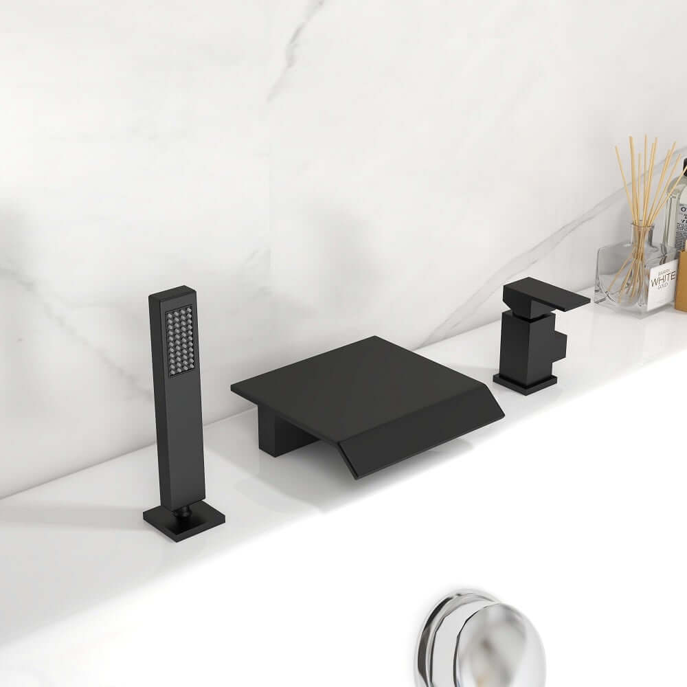 Moda Collection Deck Mounted Bathroom Faucet with Hand Shower