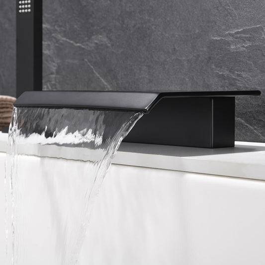 Moda Collection Deck Mounted Bathroom Faucet with Hand Shower