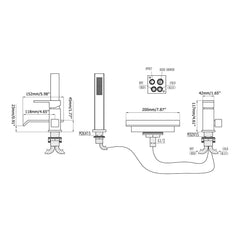 Moda Collection Deck Mounted Bathroom Faucet with Hand Shower