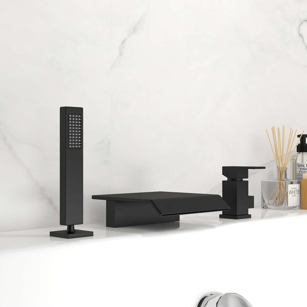 Moda Collection Deck Mounted Bathroom Faucet with Hand Shower