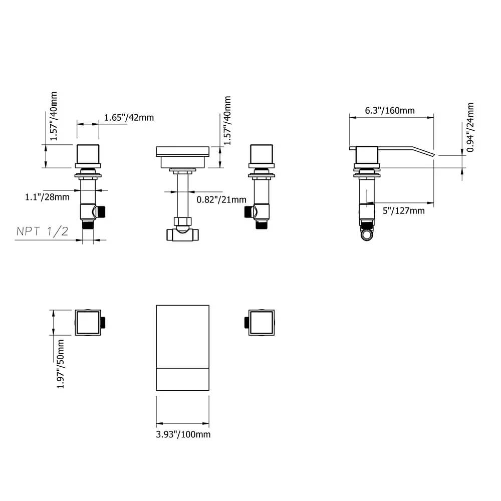 Moda Collection Modern Bathroom Faucet with Waterfall Spout