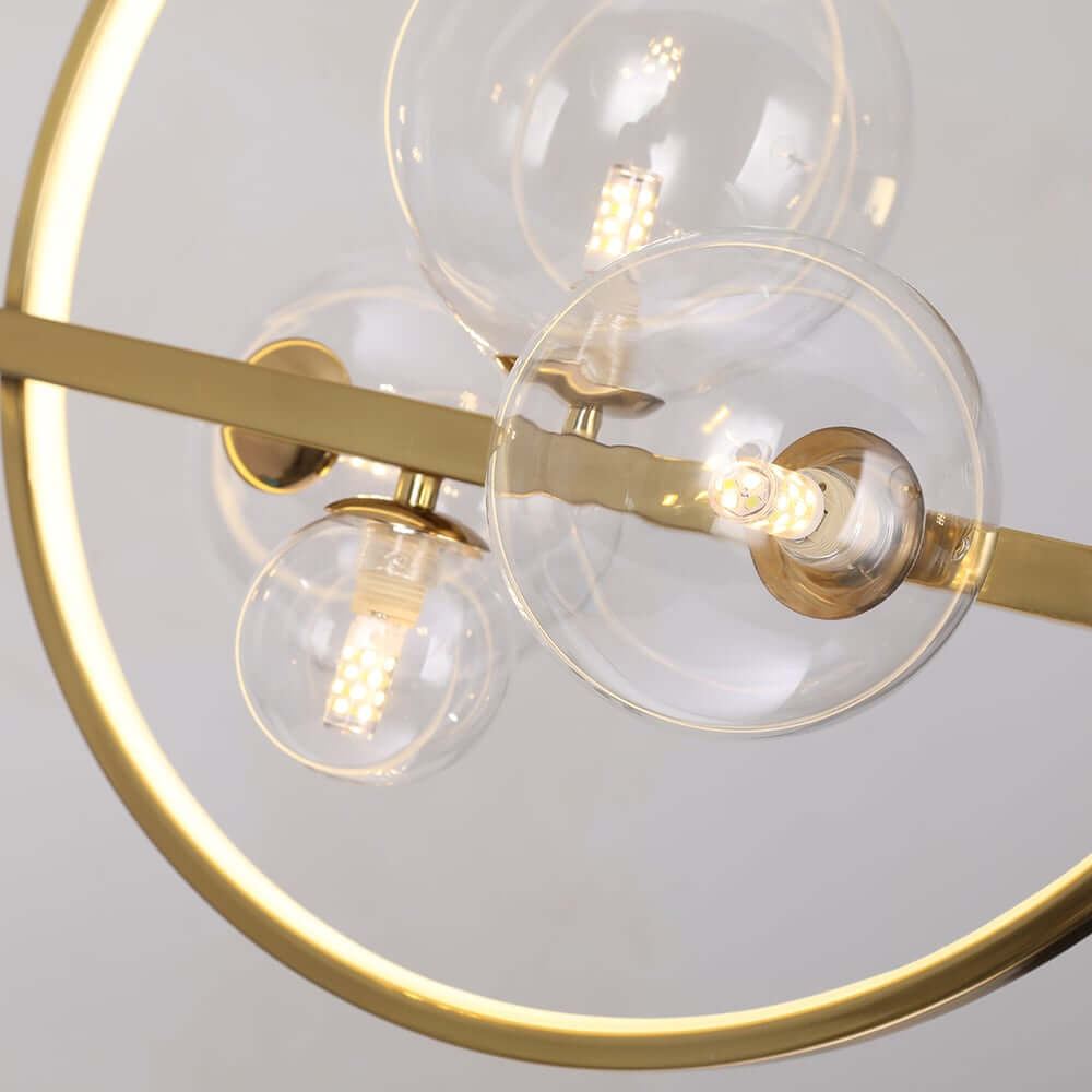 Modern 10-Light Black and Gold Linear Kitchen Island Chandelier