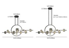 Modern 10-Light Black and Gold Linear Kitchen Island Chandelier