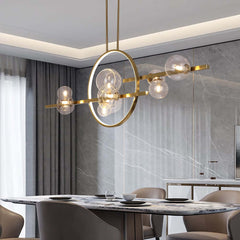 Modern 10-Light Black and Gold Linear Kitchen Island Chandelier