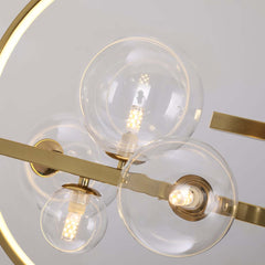 Modern 10-Light Black and Gold Linear Kitchen Island Chandelier