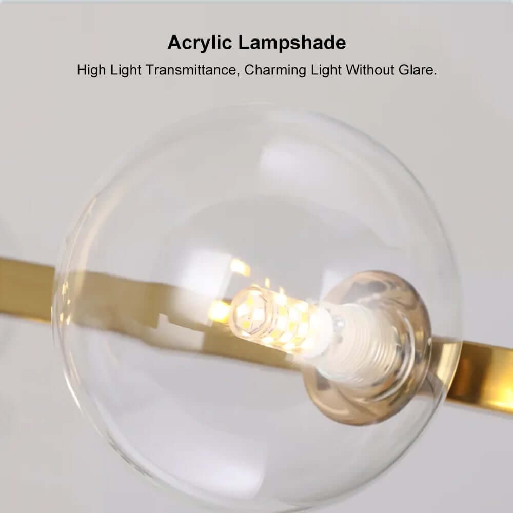 Modern 10-Light Black and Gold Linear Kitchen Island Chandelier