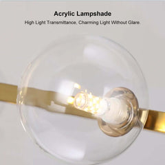 Modern 10-Light Black and Gold Linear Kitchen Island Chandelier