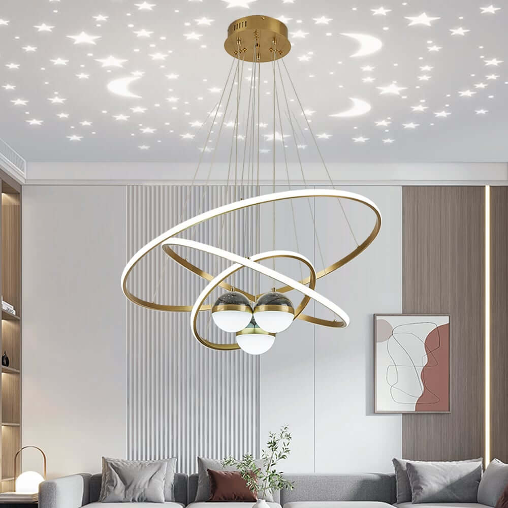 Modern 3-Tier Gold LED Chandelier with Unique Design